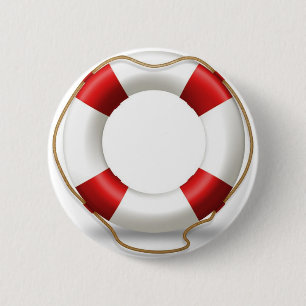 Life Ring Preserver 6 Cm Round Badge