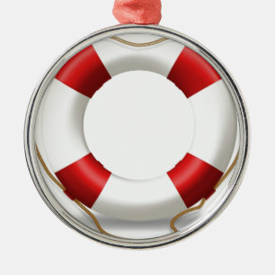 Life Ring Preserver Metal Ornament