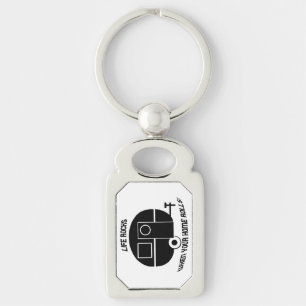 Life rocks when your home rolls caravan camping key ring