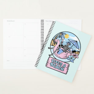 Life’s a Beach Skeleton Flamingo Float Planner