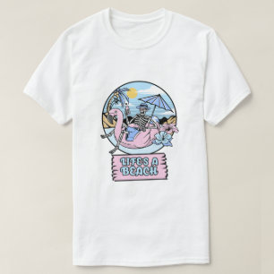 Life’s a Beach Skeleton Flamingo Float T-Shirt