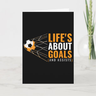 Life’s About Goals And Ists Funny Quote Youth Socc Card