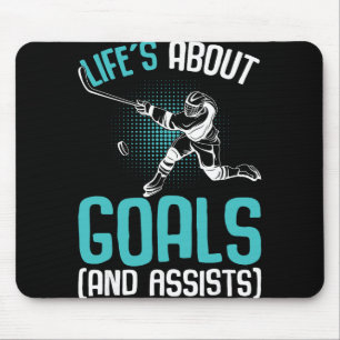 Life´s About Goals Hockey Player Ice Hockey Youth Mouse Pad