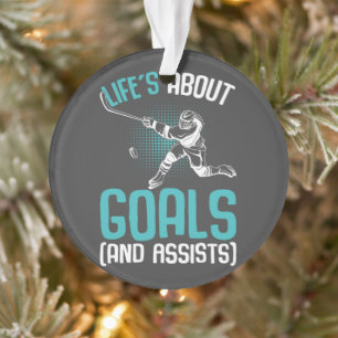 Life´s About Goals Hockey Player Ice Hockey Youth  Ornament