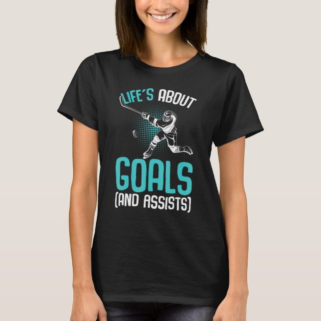 Life´s About Goals Hockey Player Ice Hockey Youth  T-Shirt (Front)