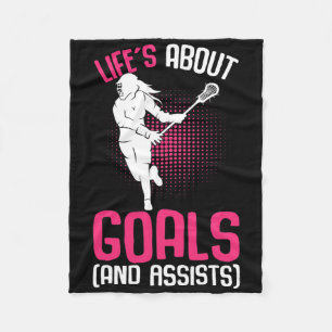 Life´s About Goals Lacrosse Player Youth Girls Kid Fleece Blanket