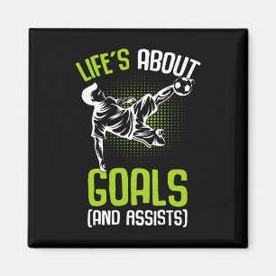 Life´s About Goals Soccer Player Boys Kids Youth Magnet