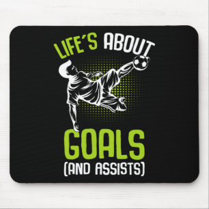 Life´s About Goals Soccer Player Boys Kids Youth Mouse Pad