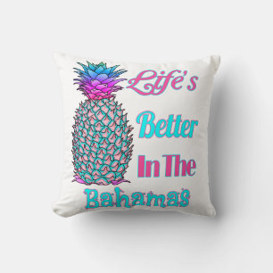 Life’s Better In The Bahamas Tropical Pineapple Cushion