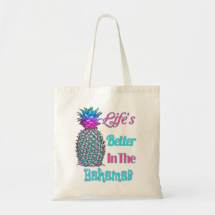 Life’s Better In The Bahamas Tropical Pineapple Tote Bag