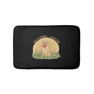 Life’s Golden with a Retriever Cute -Golden design Bath Mat