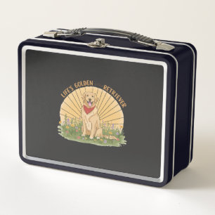 Life�s Golden with a Retriever Cute -Golden design Metal Lunch Box