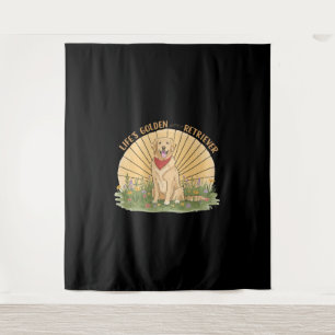 Life’s Golden with a Retriever Cute -Golden design Tapestry