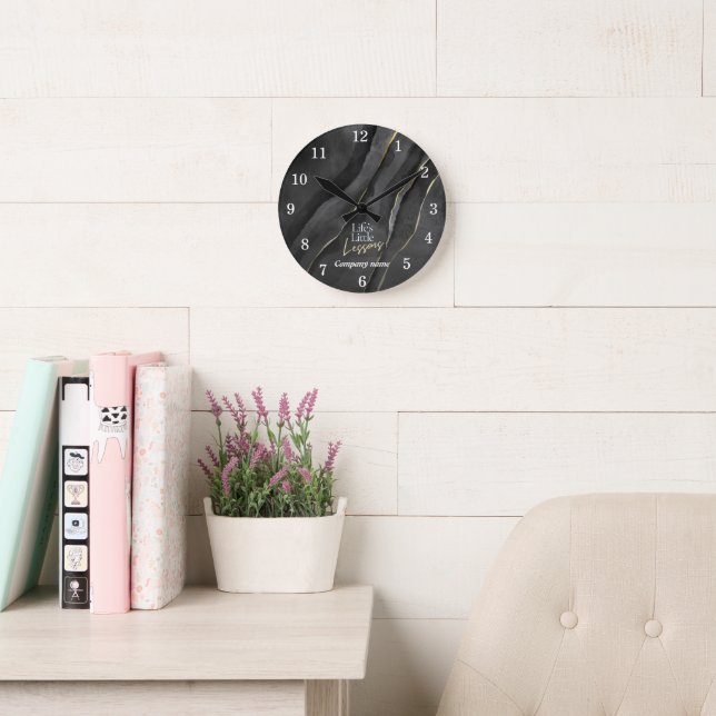 Life’s Little Lessons – Black & Gold Self-Discover Round Clock (Reading Room)