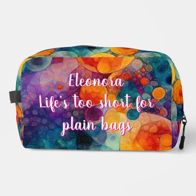 Life’s Too Short – Fractal Solar Drift Toiletry  Dopp Kit (Front)
