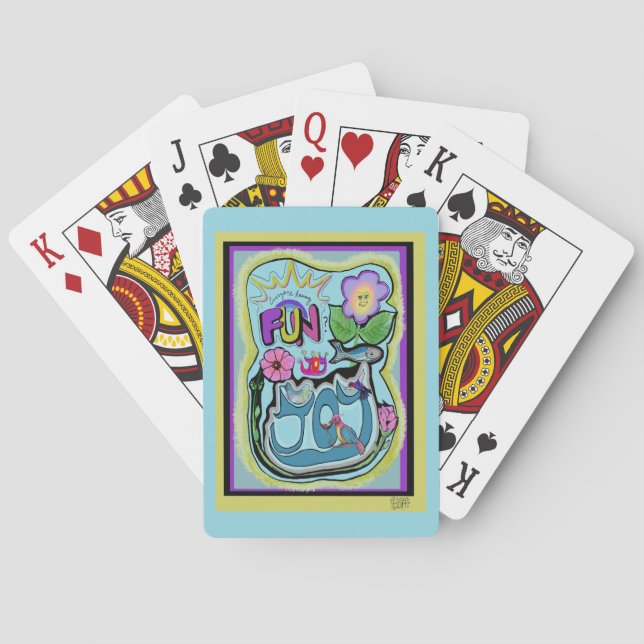  Life’s too short, Have Fun! Whimsical Joy Playing Cards (Back)