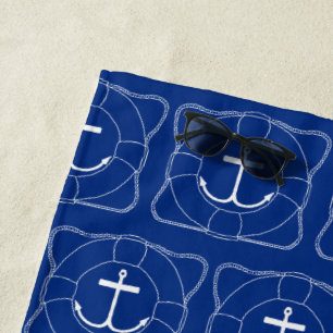 Life Savers and Anchors Beach Towel (Lite Print)