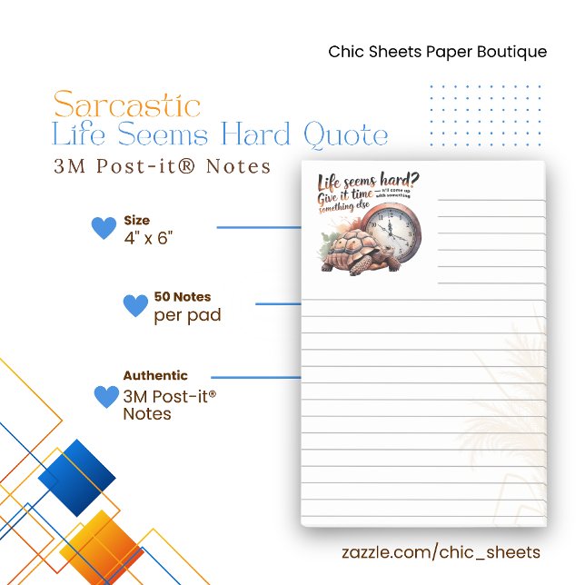Life Seems Hard? Lined 3M Post-it® Notes (Creator Uploaded)
