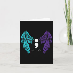 Life Semicolon & Angel Wing Suicide Prevention Card