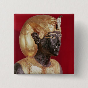 Life size statue of Tutankhamun 15 Cm Square Badge
