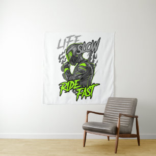 LIFE SLOW RIDE FAST LIFESTYLE TAPESTRY