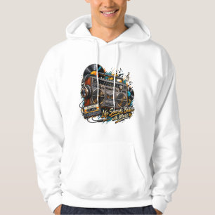 Life Sounds Better With Music Retro Boombox Hoodie