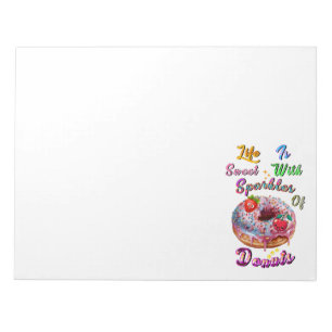 Life Stationery Is Sweet With Sparkles Of Doughnut Notepad