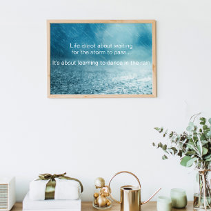 Life Struggles Inspirational Quote Rain Photograph Poster