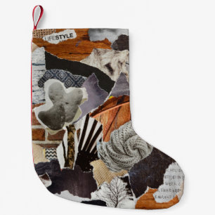 life style Atmosphere color grey, brown, black and Small Christmas Stocking