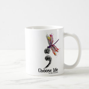 Life Suicide Awareness Colourful Dragonfly  Coffee Mug