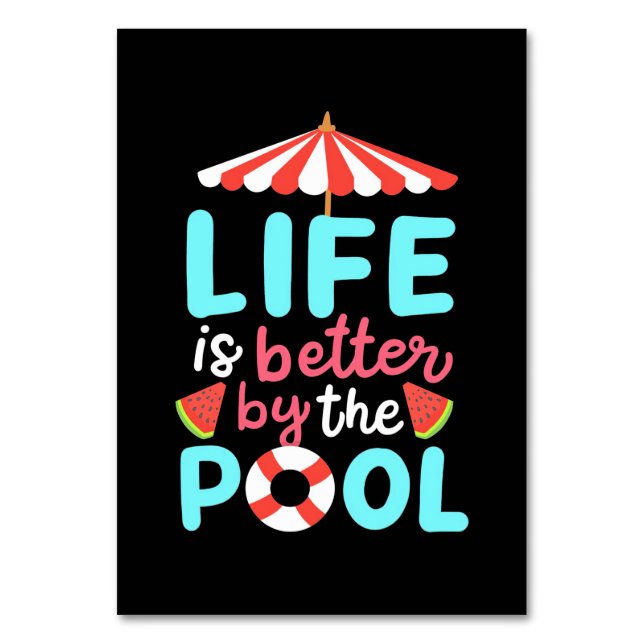 Life Swimmer Is Better By The Pool Table Number (Front)