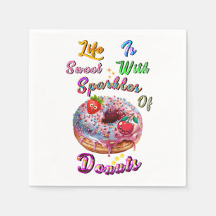 Life Tableware Is Sweet With Sparkles Of Doughnuts Napkin