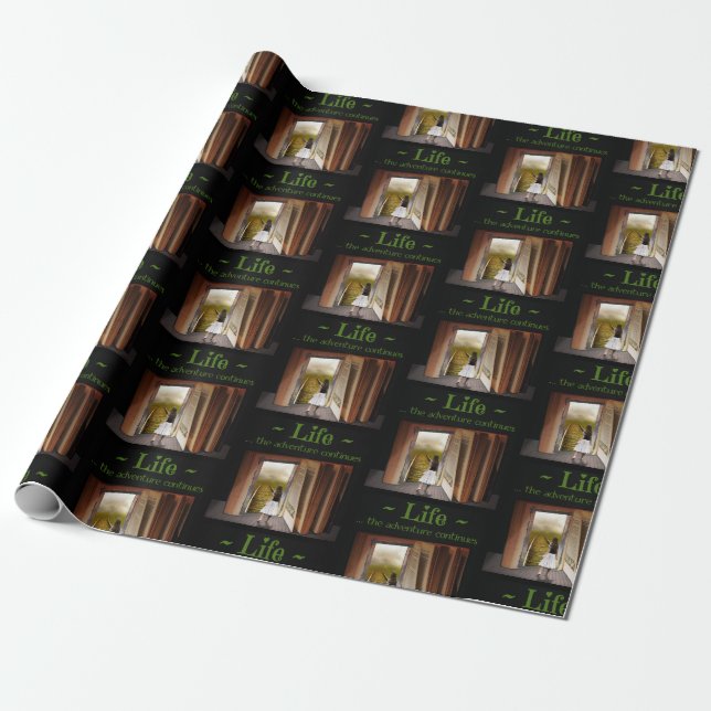 Life, the adventure continues wrapping paper (Unrolled)