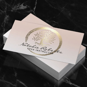 Life Tree Gold Circle Yoga Meditation Wellness Spa Business Card