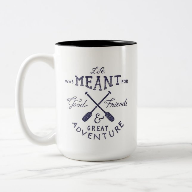 "Life Was Meant.." - Black Two-Tone Mug (Left)