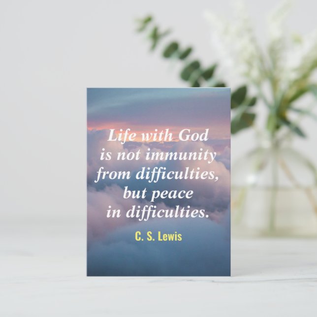 Life With God Quote Postcard (Standing Front)