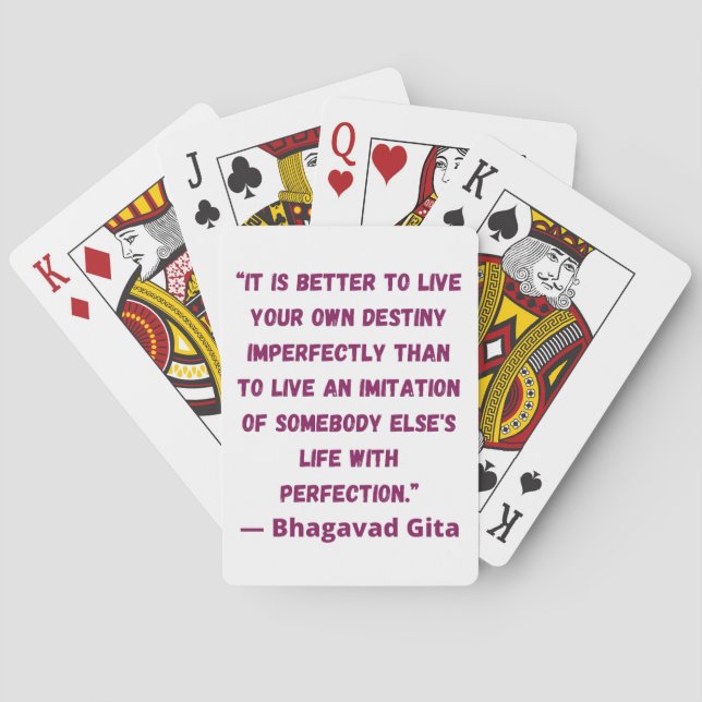 Life With Perfection Bhagavad Gita  Playing Cards (Back)