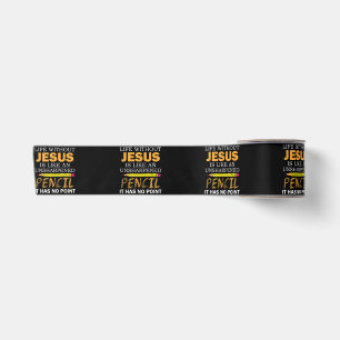 Life Without Jesus Funny Christian Religious Faith Satin Ribbon