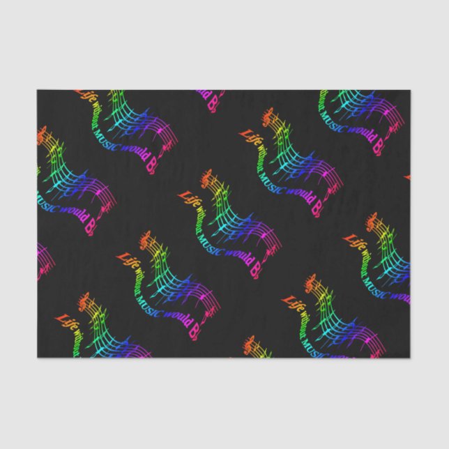 Life without Music would b flat Humour Quote Tissue Paper (Front)