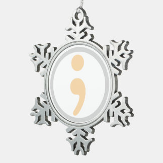 Life Worth Living Semi Colon Christmas Ornament