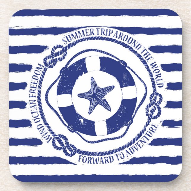 Lifebuoy And Starfish Coaster (Front)
