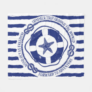Lifebuoy And Starfish Fleece Blanket