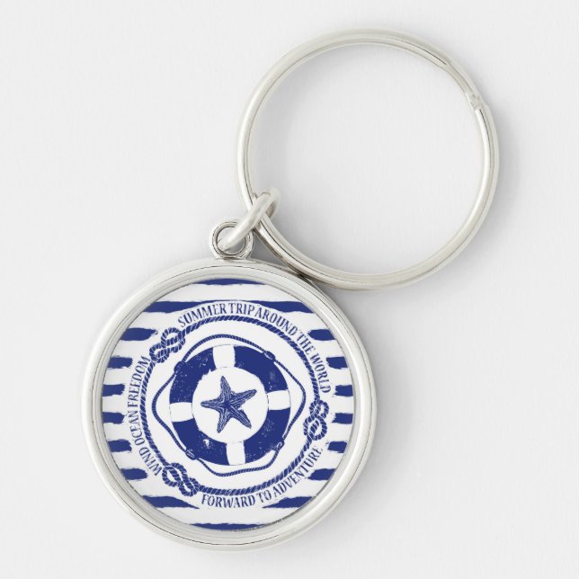 Lifebuoy And Starfish Key Ring (Front)