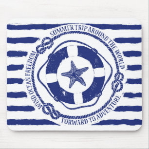 Lifebuoy And Starfish Mouse Pad