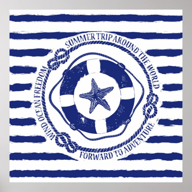 Lifebuoy And Starfish Poster (Front)