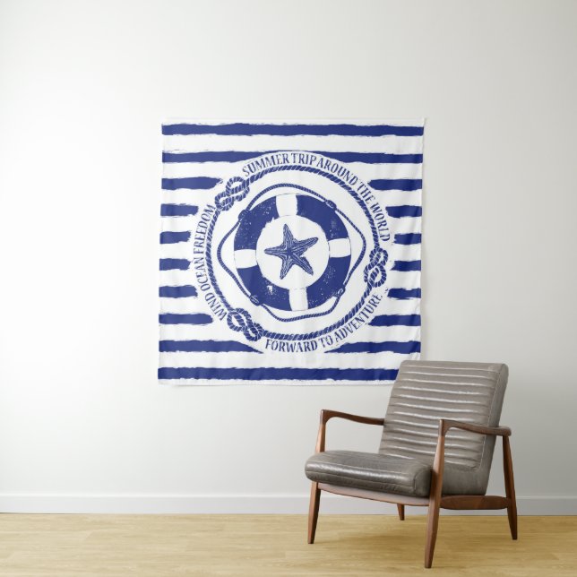 Lifebuoy And Starfish Tapestry (In Situ (Horizontal))