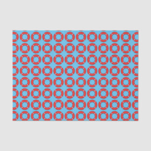 Lifebuoys Pattern Blue Nautical Tissue Paper