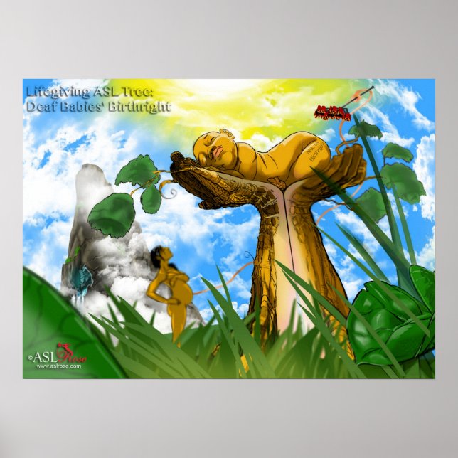 Lifegiving ASL Tree: Deaf Babies' Birthright Poster (Front)