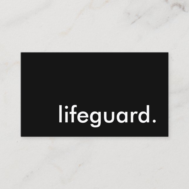 lifeguard. business card (Front)