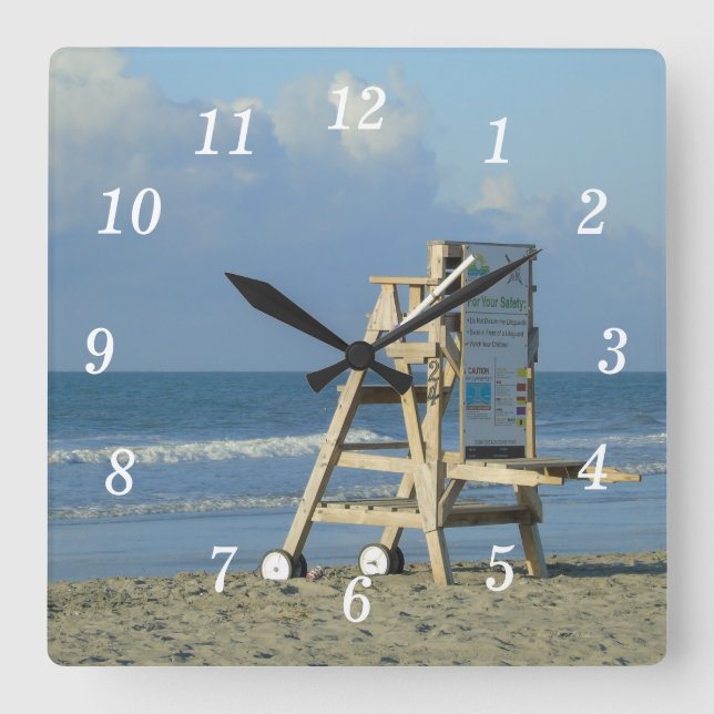 Lifeguard Chair At Folly Square Wall Clock (Front)